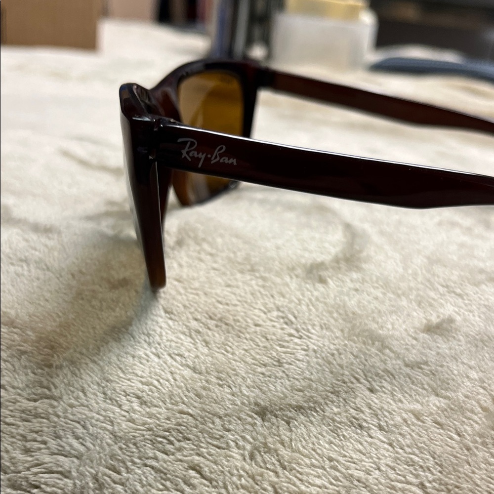 Ray-Ban Brown Rectangular Sunglasses with Black C… - image 8